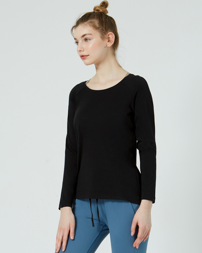 Rebody Essentials Scooped Long Sleeve Top