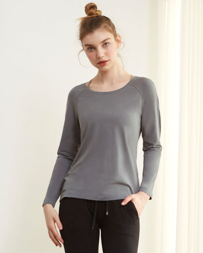 Rebody Essentials Scooped Long Sleeve Top