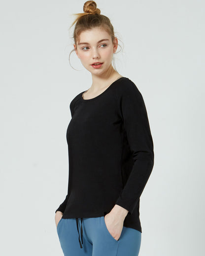 Rebody Essentials Scooped Long Sleeve Top