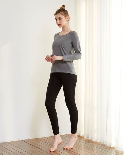 Rebody Essentials Scooped Long Sleeve Top