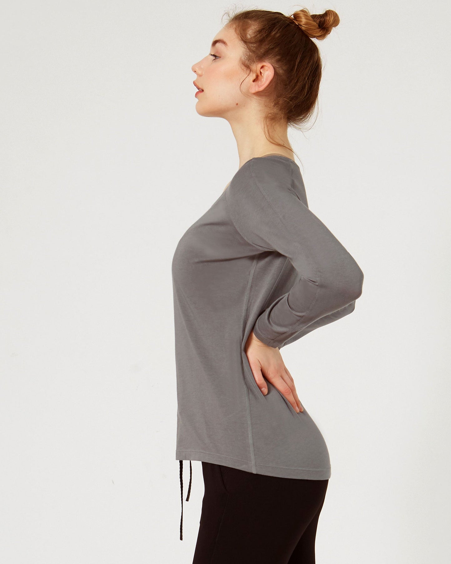 Rebody Essentials Scooped Long Sleeve Top