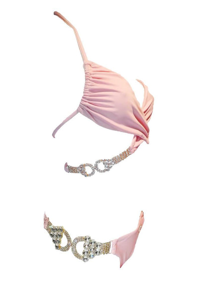 Gina Wrap Top & Skimpy Bottom - Powder Pink