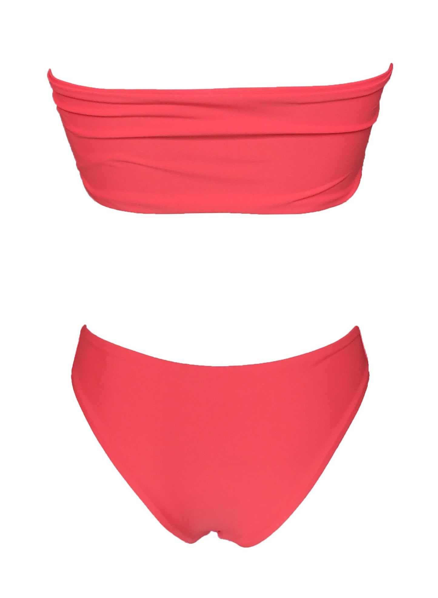 Zoey Bandeau Top & Classic Bottom - Coral