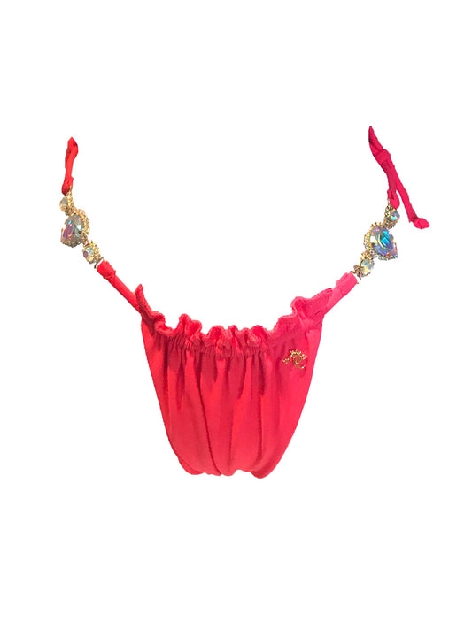 LUXE Candy Thong Bottom - Coral