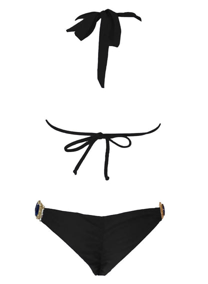 Tina Halter Top & Skimpy Bottom - Black