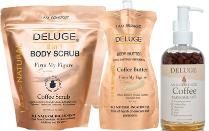 The Coffee Experience: Massage Oil+ Body Scrub-Coffee+ Body Butter