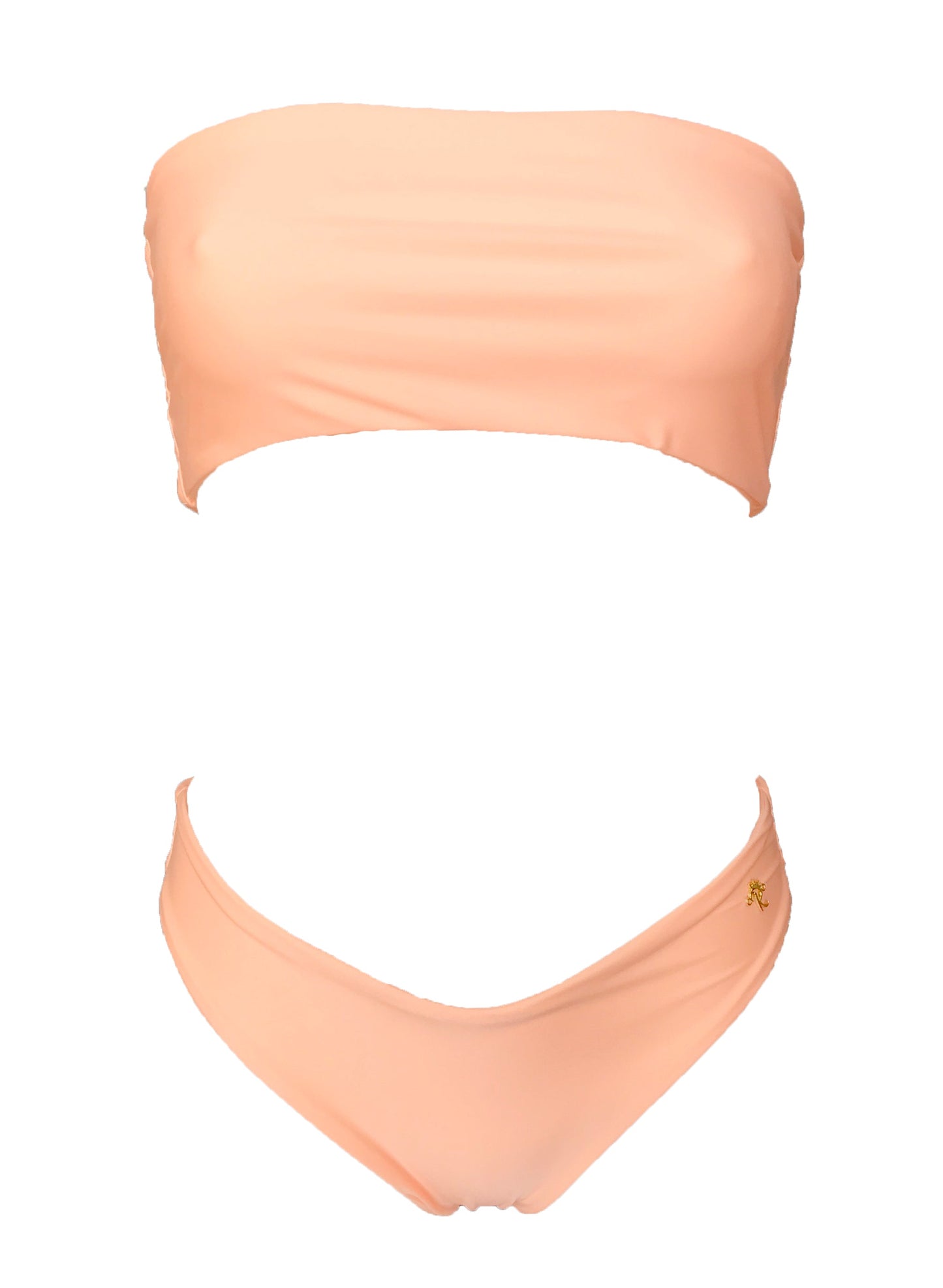 Zoey Bandeau Top & Classic Bottom - Peach