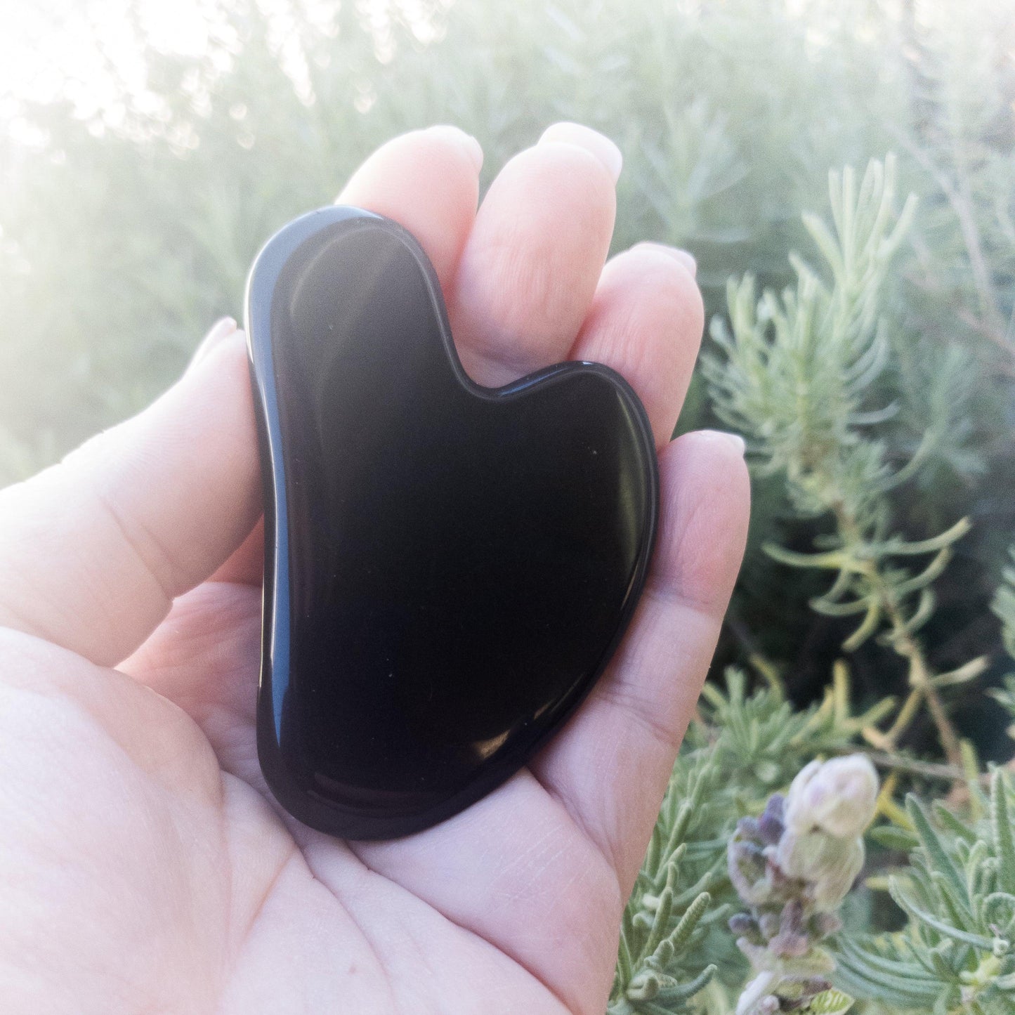 NUEVA herramienta de masaje Gua Sha de obsidiana negra