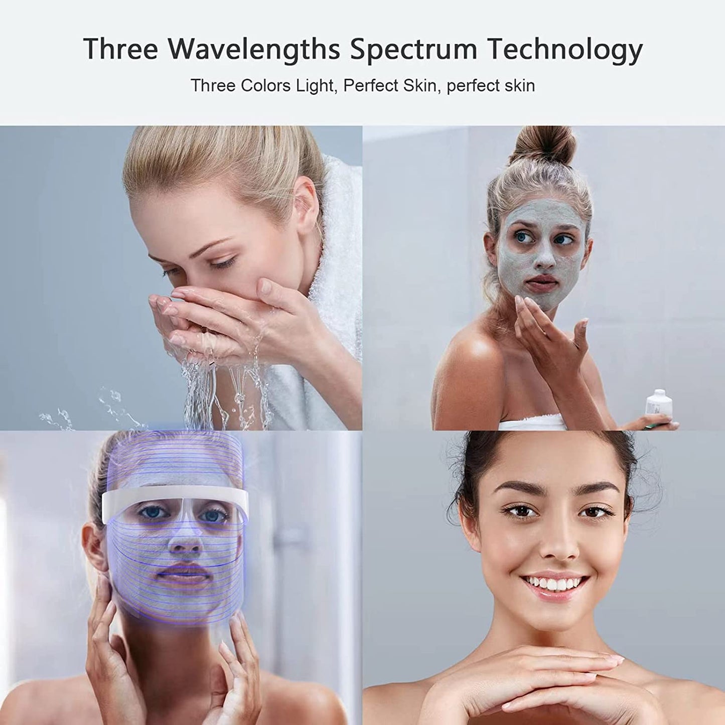 Anti-Aging 3 Color Electric LED Light Therapy Facial Beauty Mask