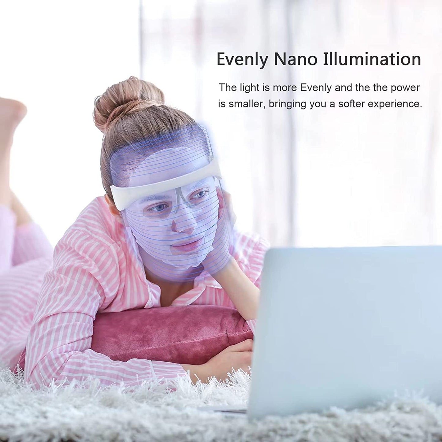 Masque de beauté faciale de thérapie par la lumière LED électrique anti-âge 3 couleurs