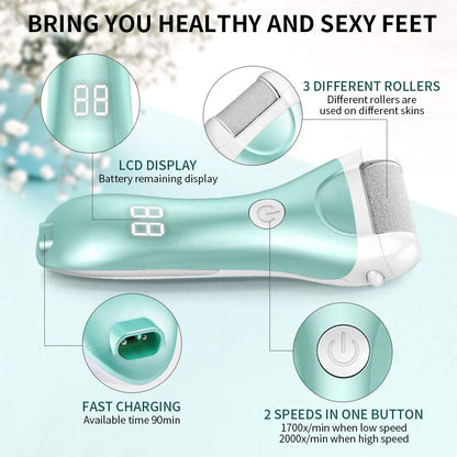 Electric Callus Remover, Rechargeable Electronic Feet File Hard Skin Remover