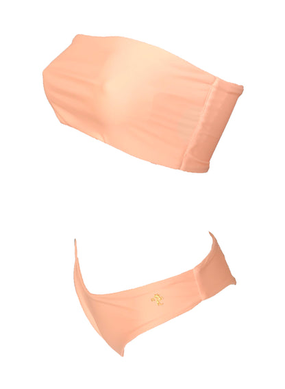 Zoey Bandeau Top & Classic Bottom - Peach