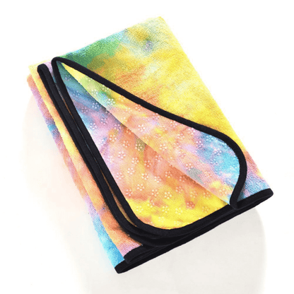 Tie Dye Yoga Mat Towel With Slip-Resistant Grip Dots