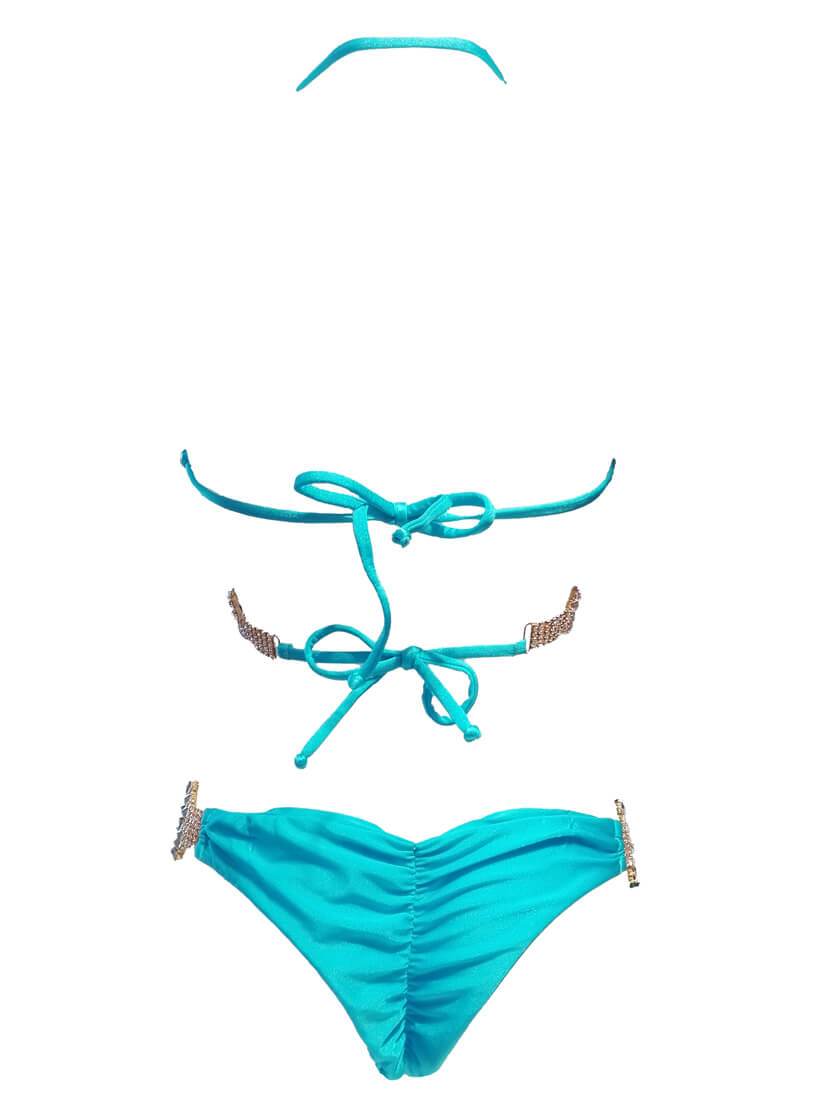 Gina Wrap Top & Skimpy Bottom - Turquoise