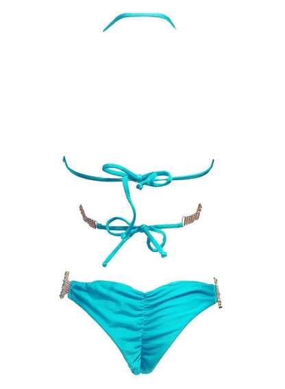 Gina Wrap Top & Skimpy Bottom - Turquoise