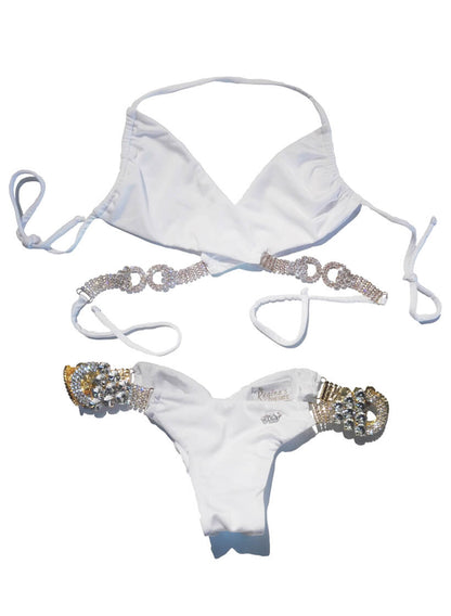 Gina Wrap Top & Skimpy Bottom - White