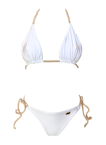 Maya Triangle Top & Thong Bottom - White