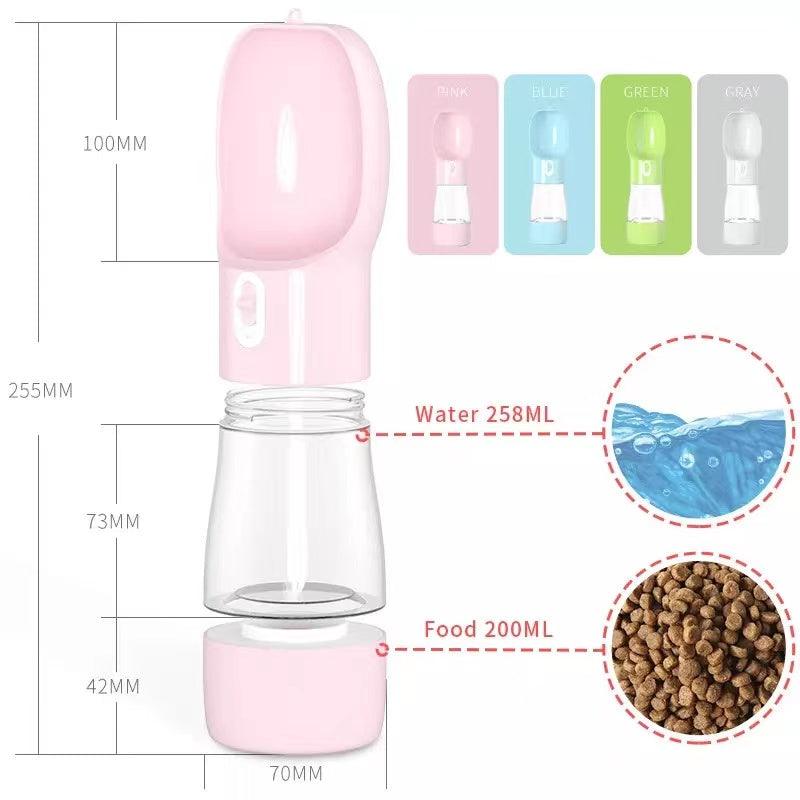 2 in 1 Portable Pet Feeder Pink