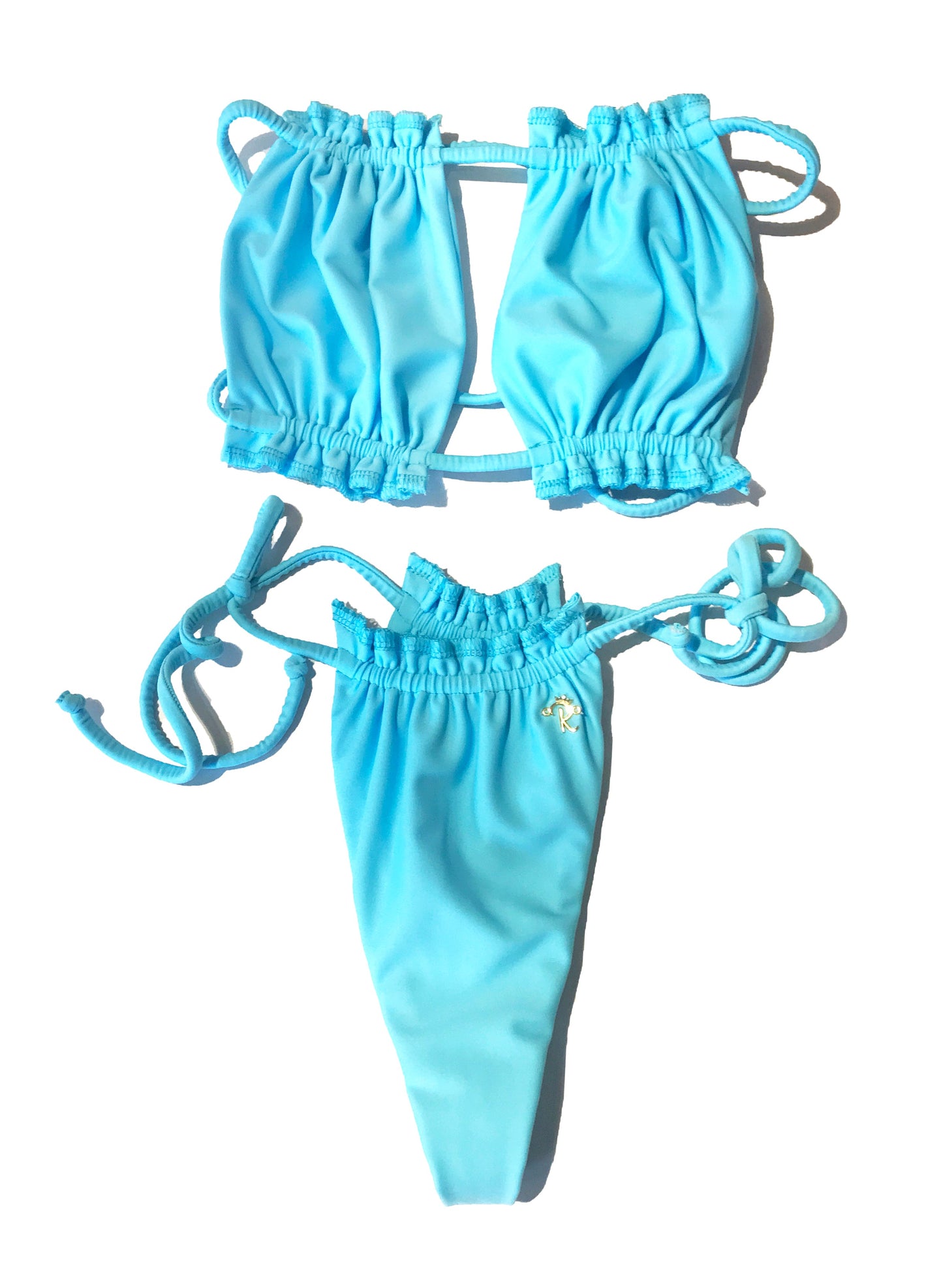 Candy Bandeau Top & Thong Bottom - Baby Blue