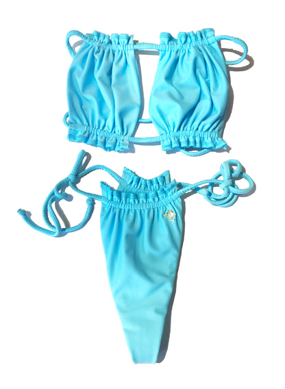 Candy Bandeau Top & Thong Bottom - Baby Blue