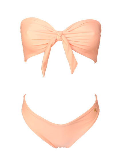 Zoey Bandeau Top & Classic Bottom - Peach