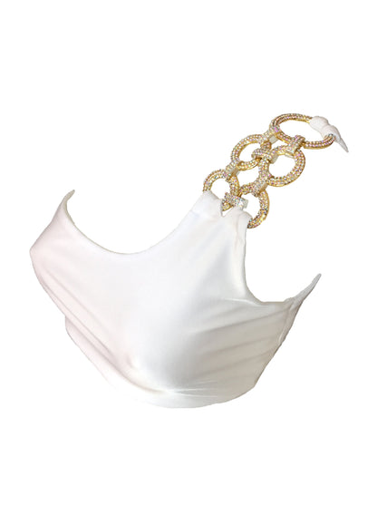 Kira One Shoulder Top & High Waist Bottom - White