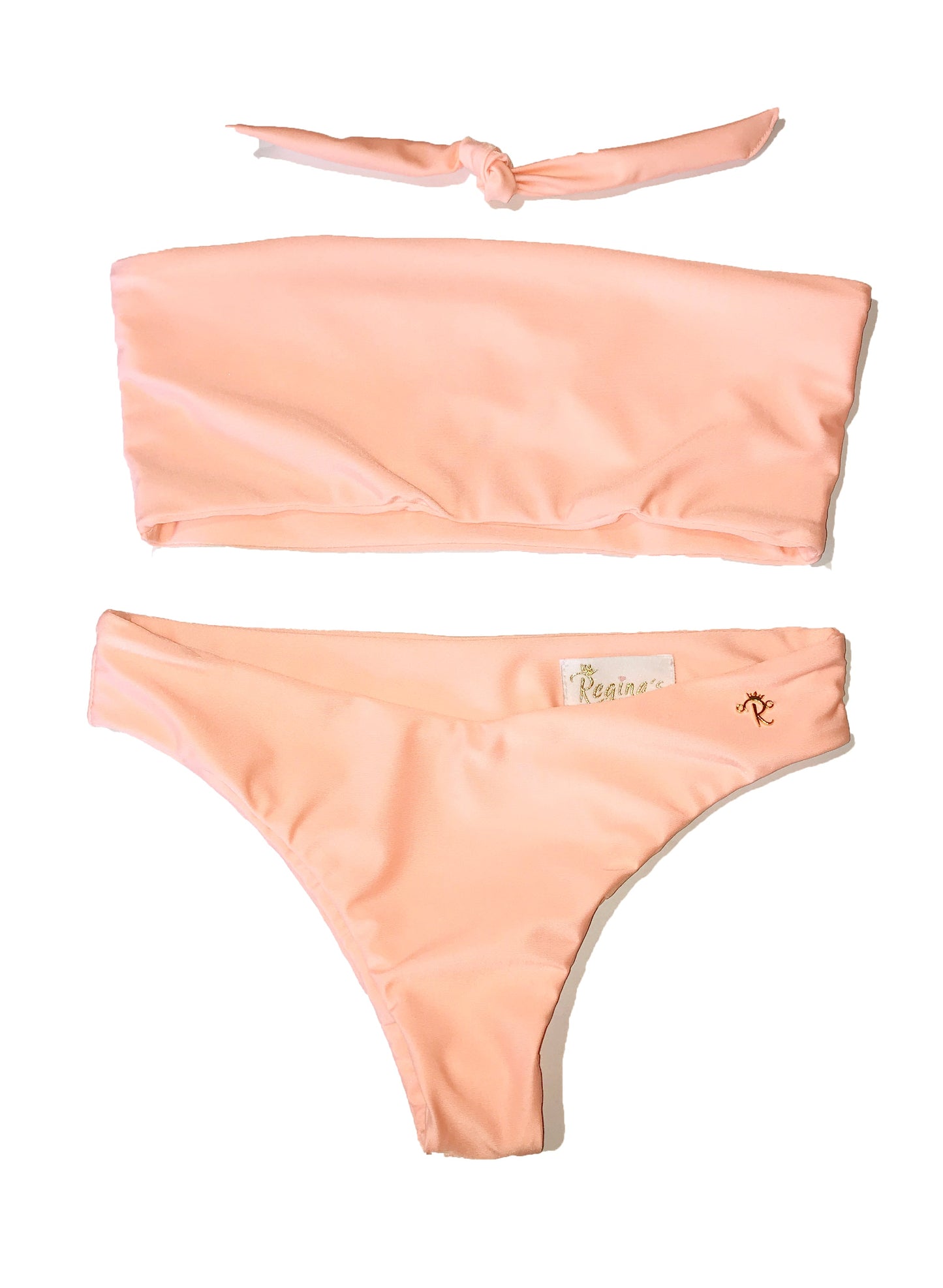 Zoey Bandeau Top & Classic Bottom - Peach